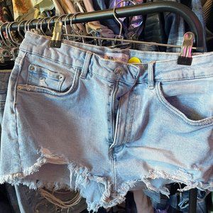 Zara High Rise Stretch Denim Shorts